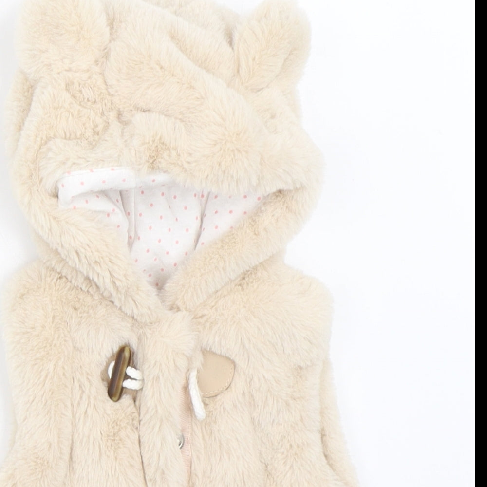 Nutmeg Girls Beige   Gilet Coat Size Newborn