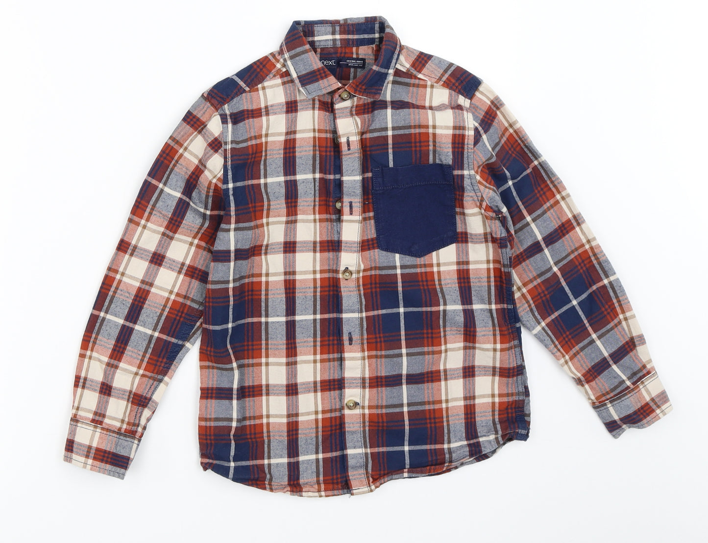 NEXT Boys Blue Check  Basic Button-Up Size 6 Years