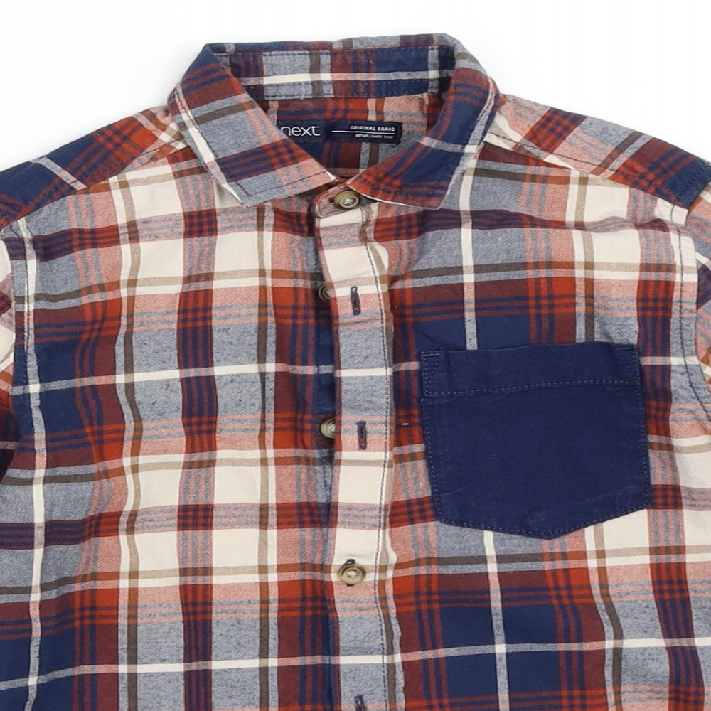 NEXT Boys Blue Check  Basic Button-Up Size 6 Years