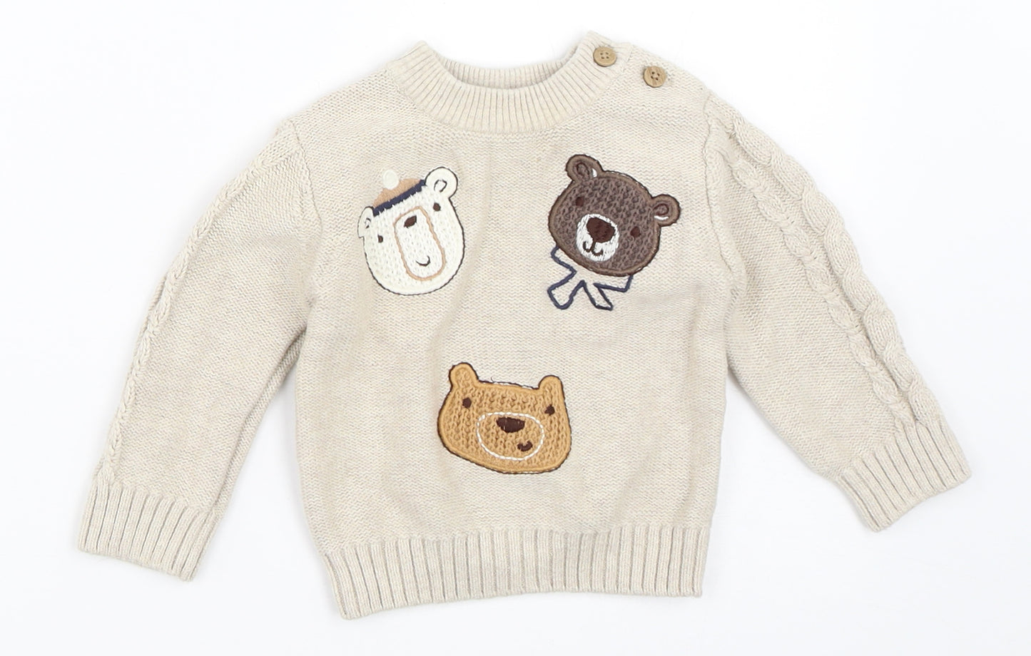 Nutmeg Boys Beige   Pullover Jumper Size 6-9 Months