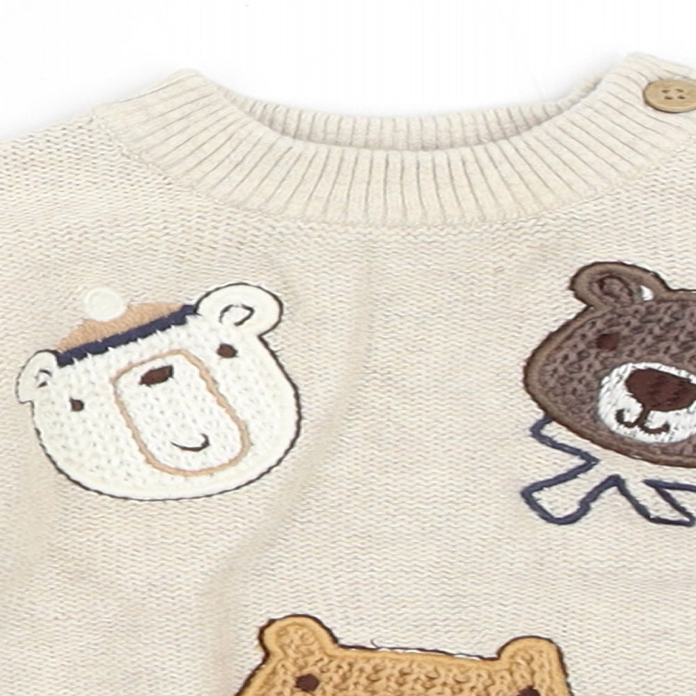 Nutmeg Boys Beige   Pullover Jumper Size 6-9 Months