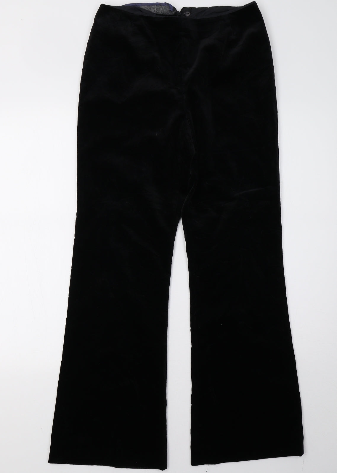 NEXT Womens Black  Velvet Trousers  Size 10 L31 in