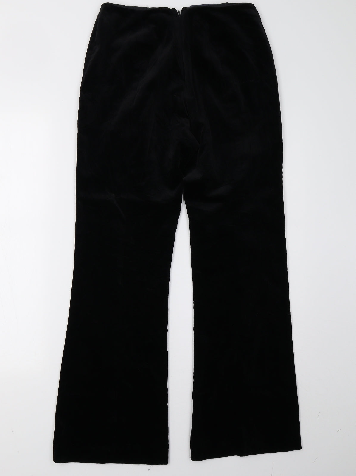 NEXT Womens Black  Velvet Trousers  Size 10 L31 in