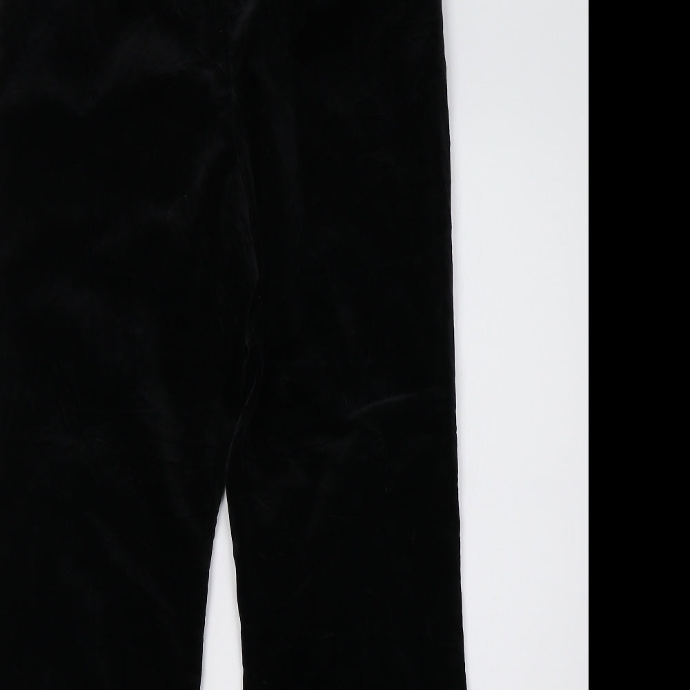 NEXT Womens Black  Velvet Trousers  Size 10 L31 in