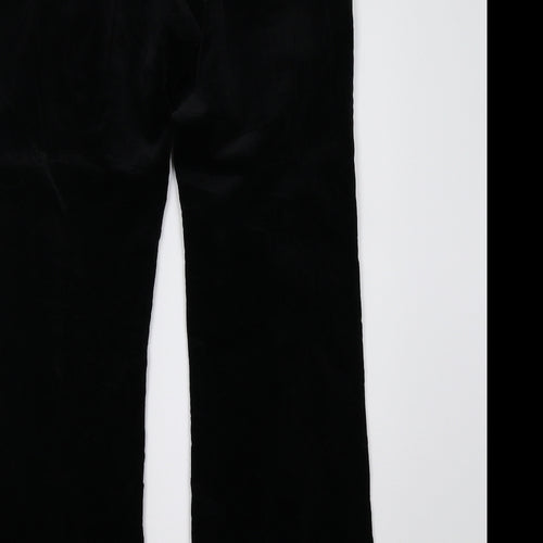 NEXT Womens Black  Velvet Trousers  Size 10 L31 in