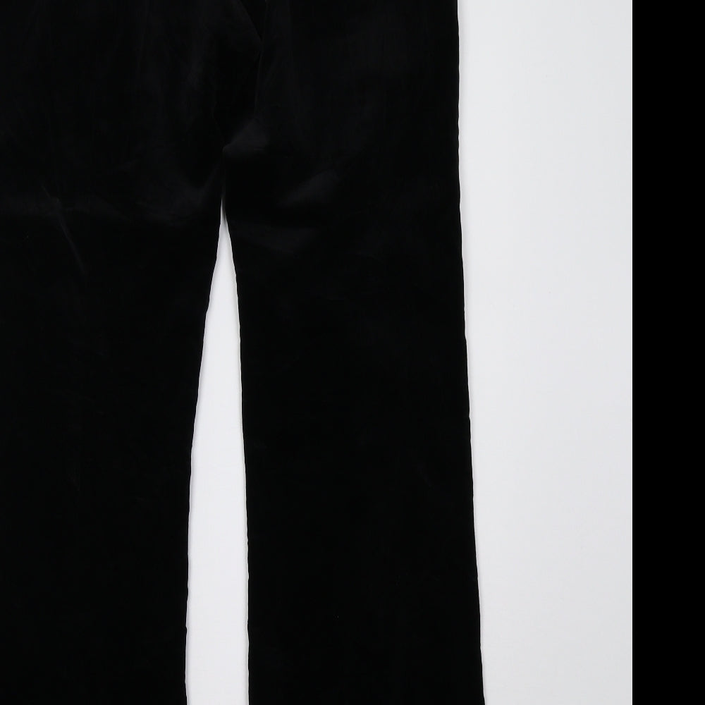 NEXT Womens Black  Velvet Trousers  Size 10 L31 in