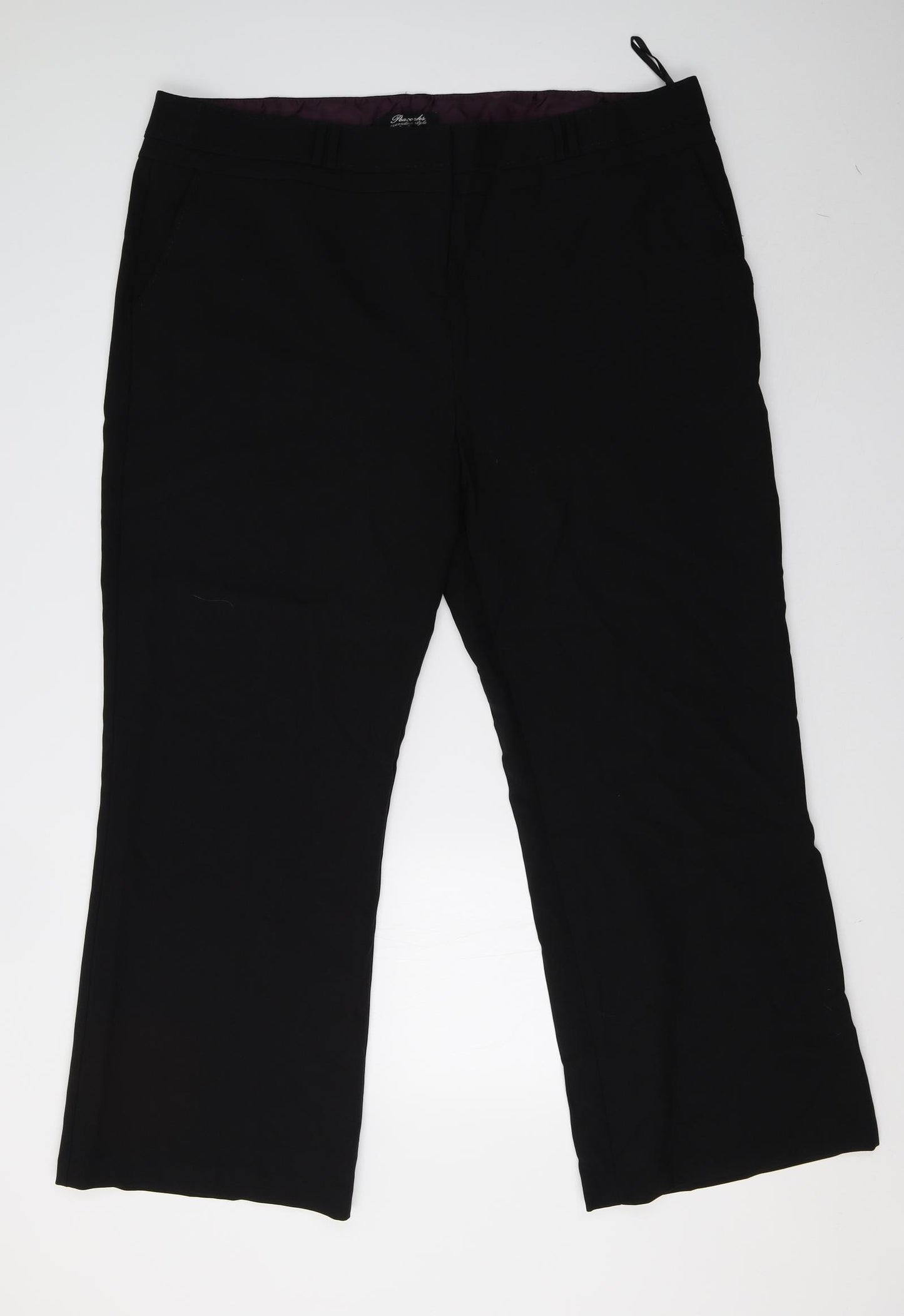 Peacocks Womens Black   Trousers  Size 22 L32 in