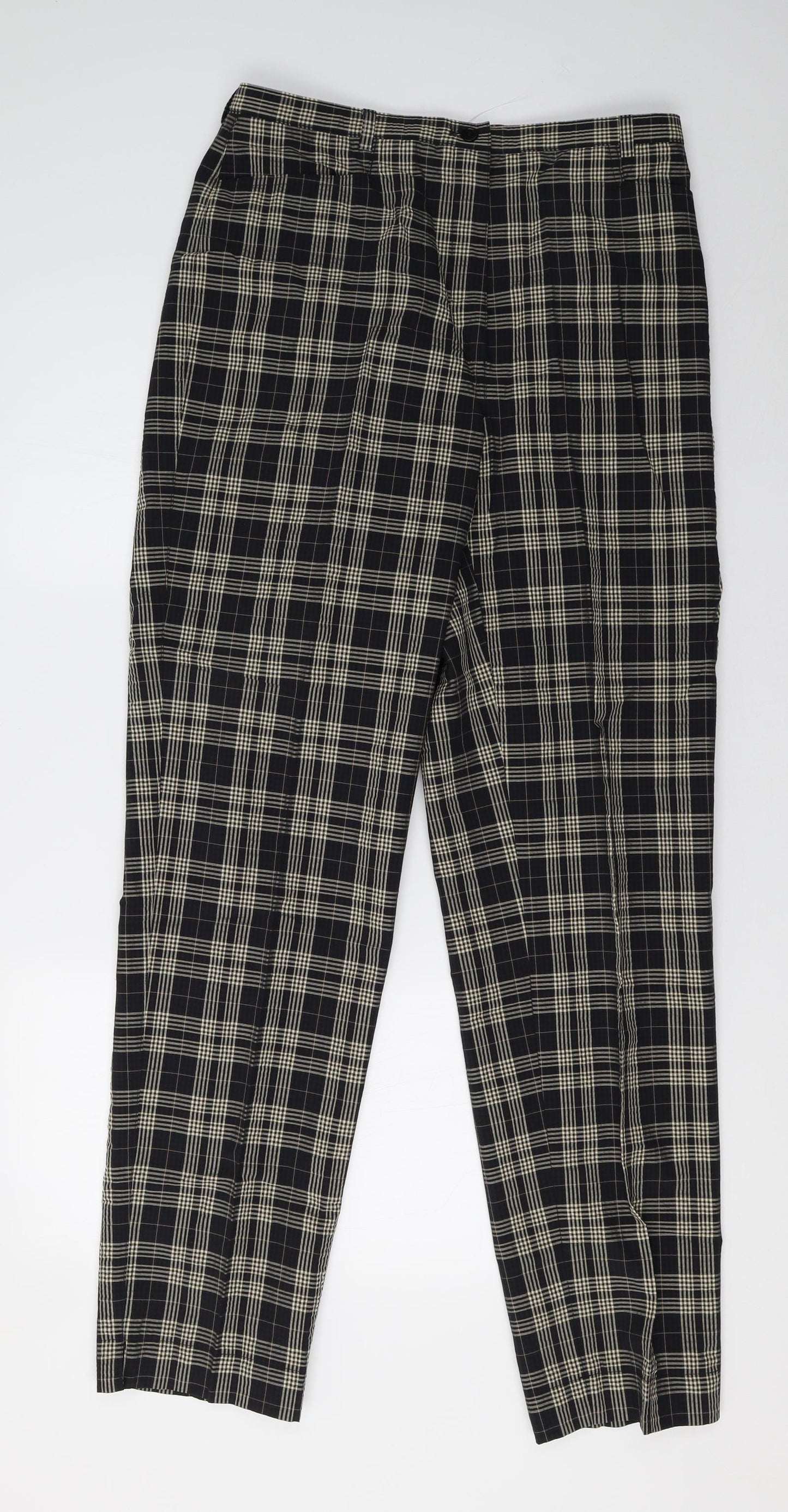 Viyella Womens Beige Check  Trousers  Size 14 L32 in