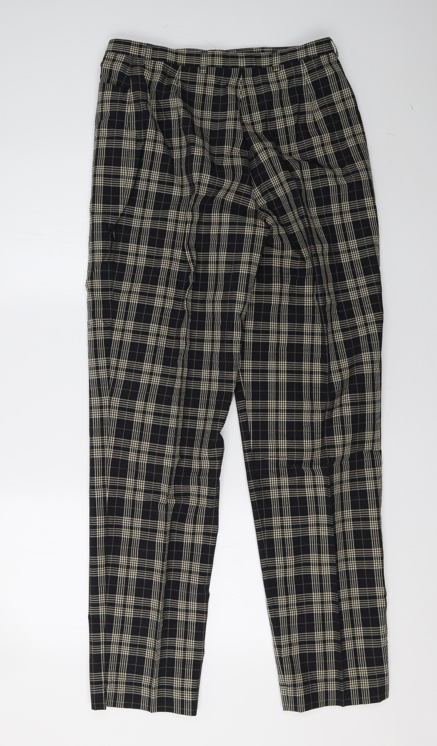 Viyella Womens Beige Check  Trousers  Size 14 L32 in
