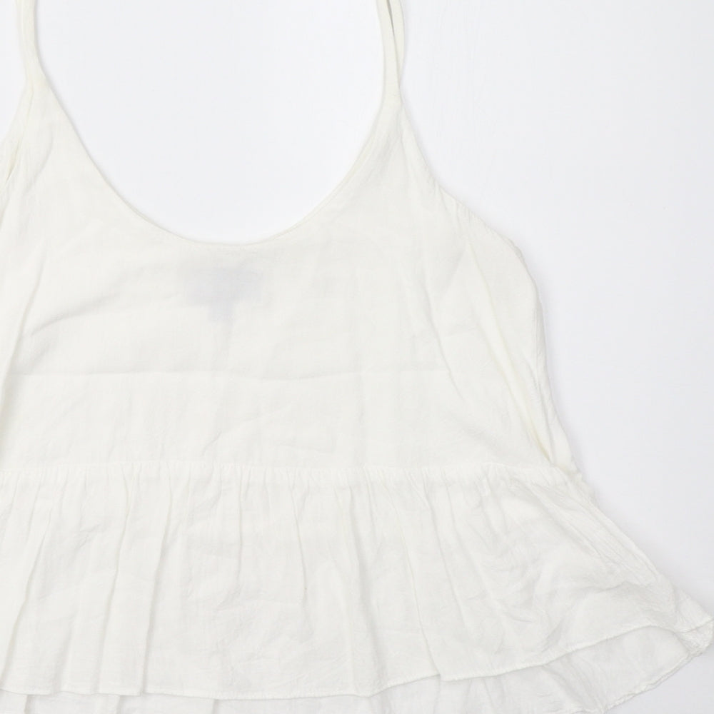 Topshop Womens White   Cropped T-Shirt Size 6