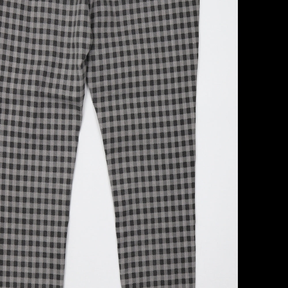 m&vo Womens Grey Check  Jegging Trousers Size 14 L30 in