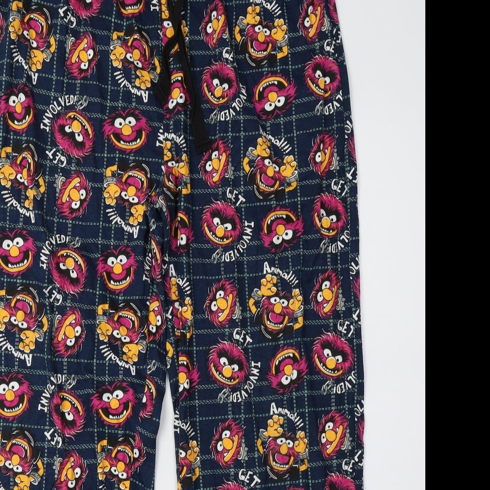 F&F Mens Blue Polka Dot   Pyjama Pants Size M