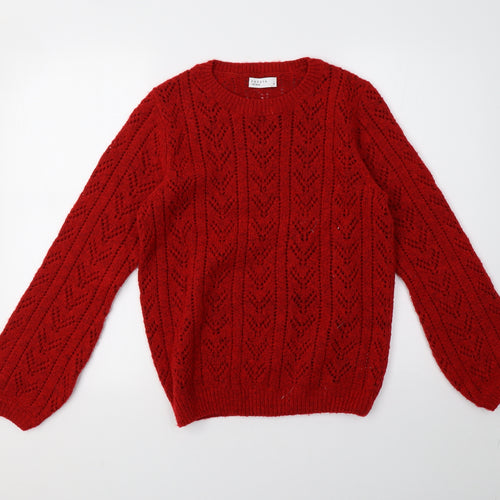 Matalan Womens Red  Knit Pullover Sweatshirt Size M