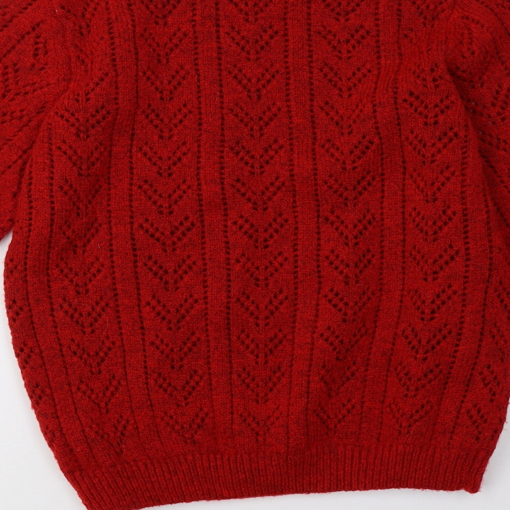 Matalan Womens Red  Knit Pullover Sweatshirt Size M