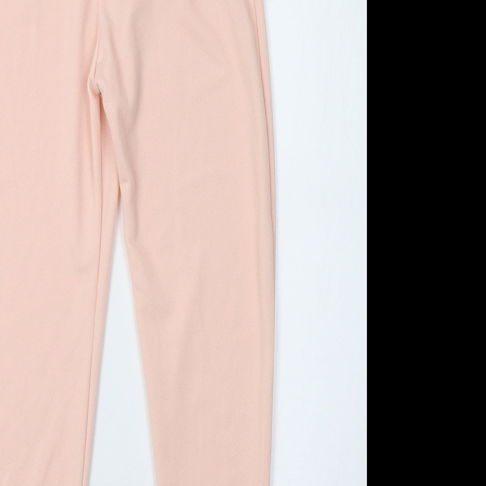 PRETTYLITTLETHING Womens Pink   Cropped Trousers Size 8 L23 in