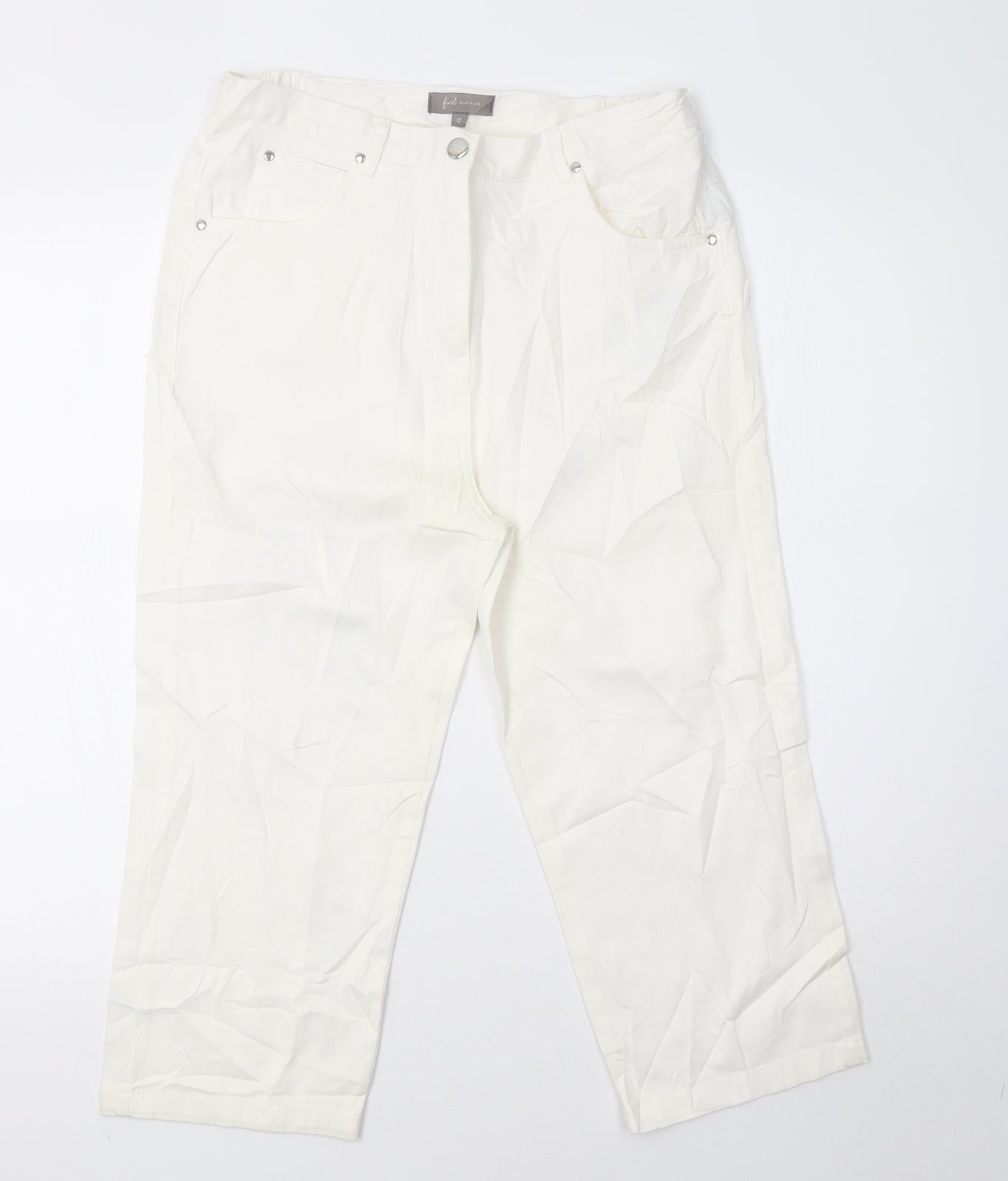 first avenue classics Womens White   Cropped Trousers Size 12 L21 in