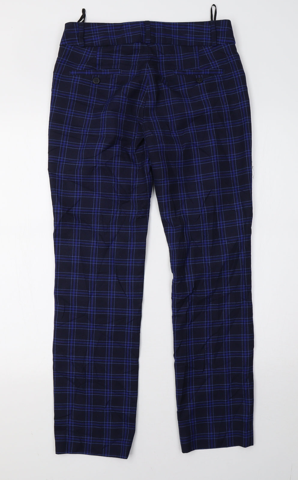 british cloth Womens Blue Check  Trousers  Size 12 L28 in