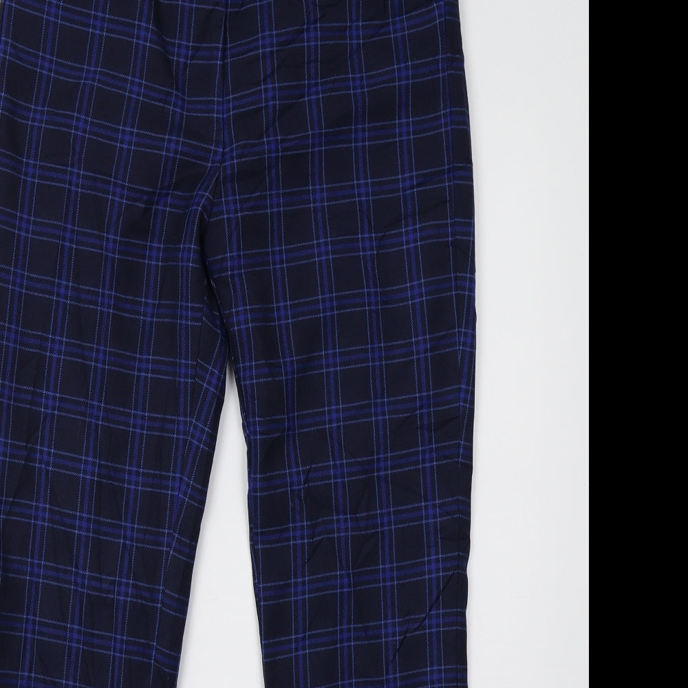 british cloth Womens Blue Check  Trousers  Size 12 L28 in