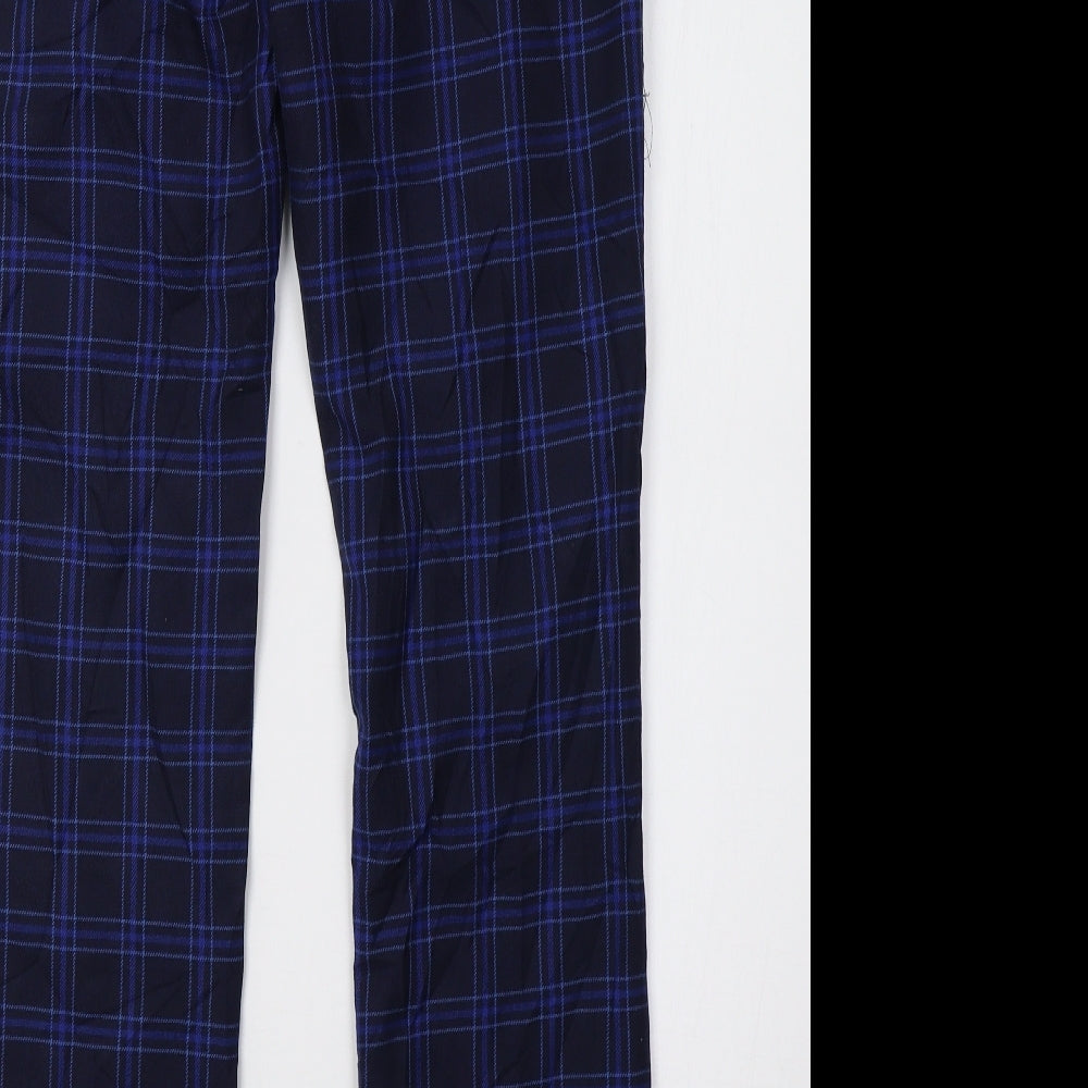 british cloth Womens Blue Check  Trousers  Size 12 L28 in