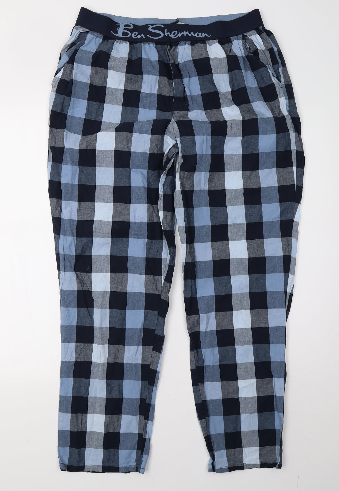 Ben Sherman Mens Blue Check   Pyjama Pants Size L