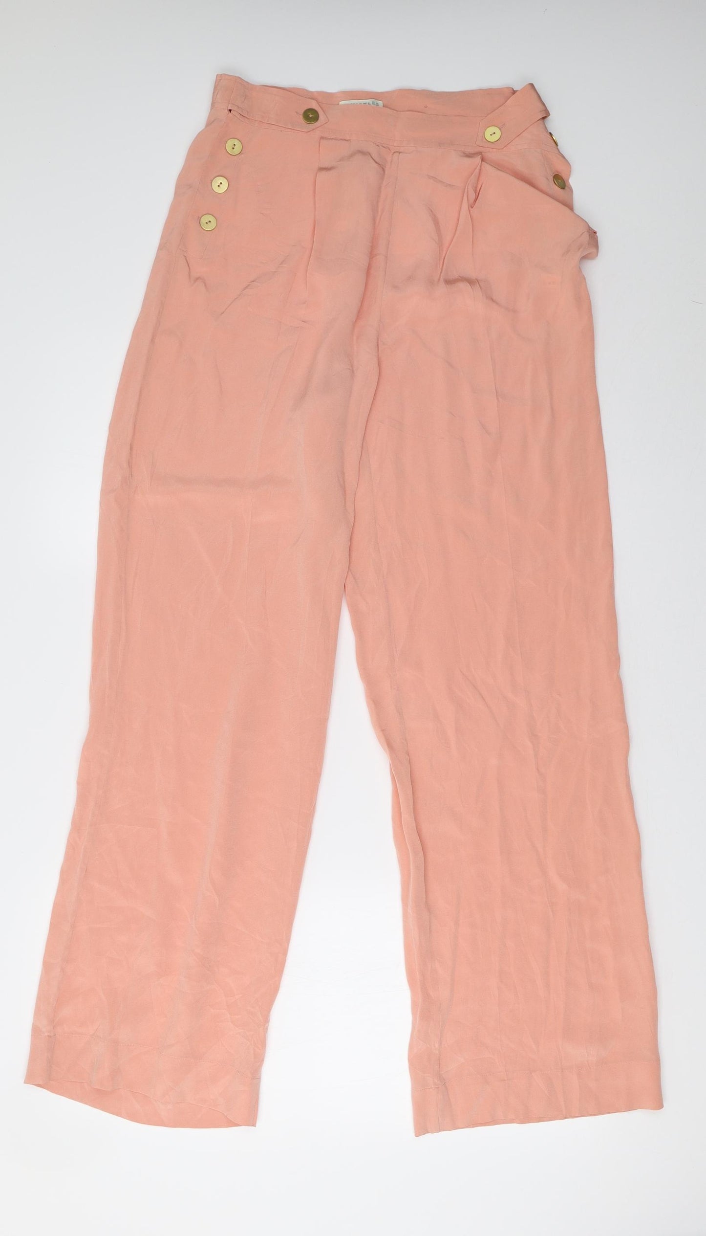Whistles Womens Pink  Satin Trousers  Size 12 L32 in