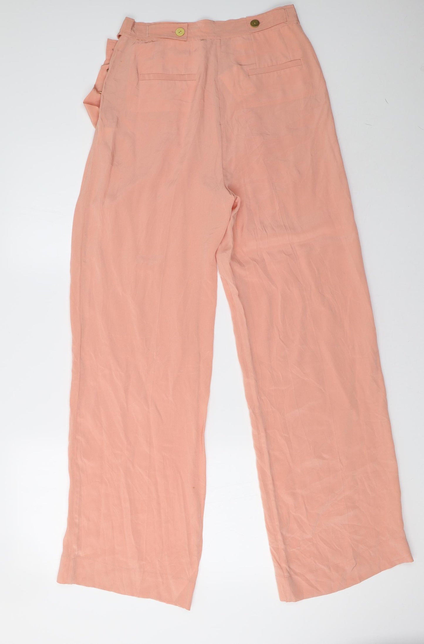 Whistles Womens Pink  Satin Trousers  Size 12 L32 in