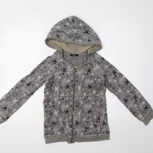 George Boys Grey Polka Dot  Full Zip Hoodie Size 10-11 Years