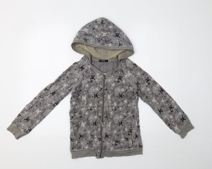 George Boys Grey Polka Dot Full Zip Hoodie Size 10-11 Years