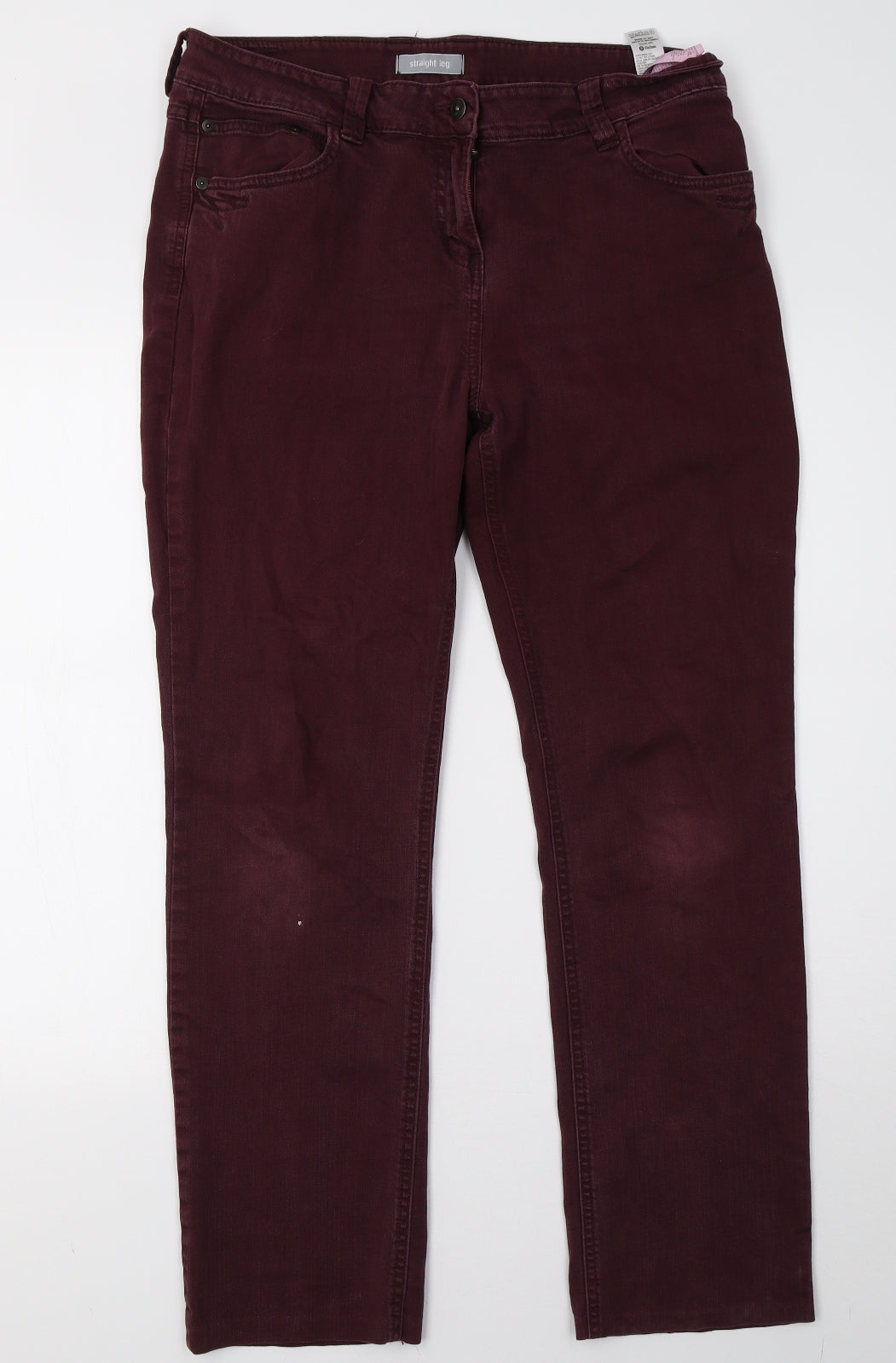 Marks and Spencer Womens Purple   Straight Jeans Size 14 L31 in
