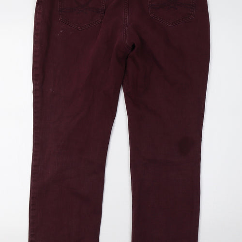 Marks and Spencer Womens Purple   Straight Jeans Size 14 L31 in