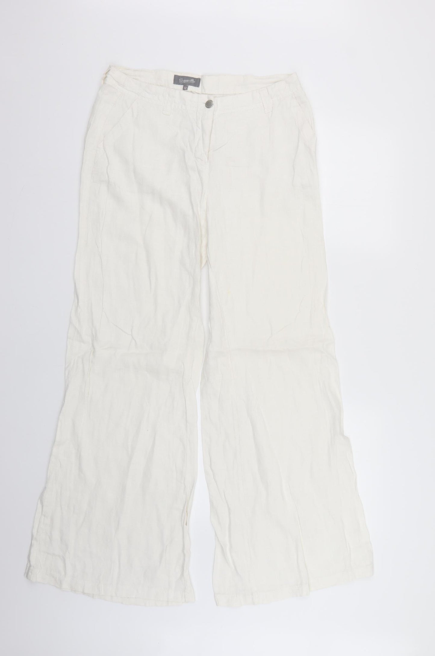 sasperilla Womens White   Trousers  Size 12 L28 in