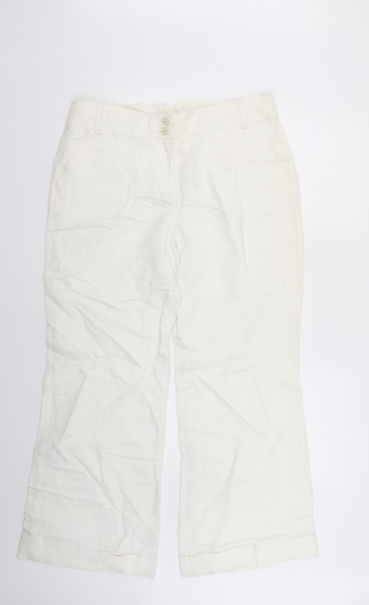 Per Una Womens Beige   Trousers  Size 16 L28 in