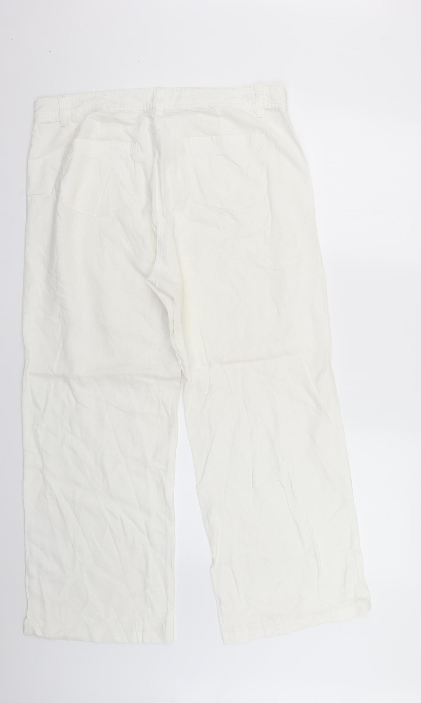 Marks and Spencer Womens White   Trousers  Size 14 L26 in