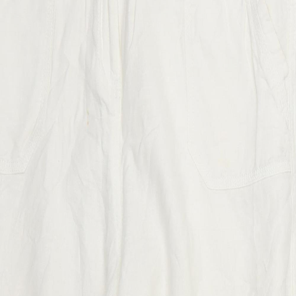 Marks and Spencer Womens White   Trousers  Size 14 L26 in