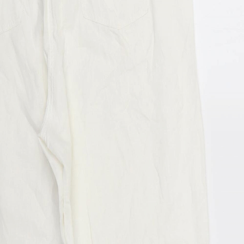 Marks and Spencer Womens White   Trousers  Size 14 L26 in