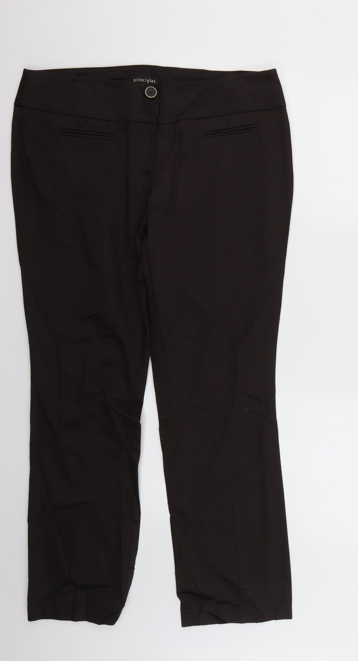 Principles Womens Brown Trousers Size 14 L27 in