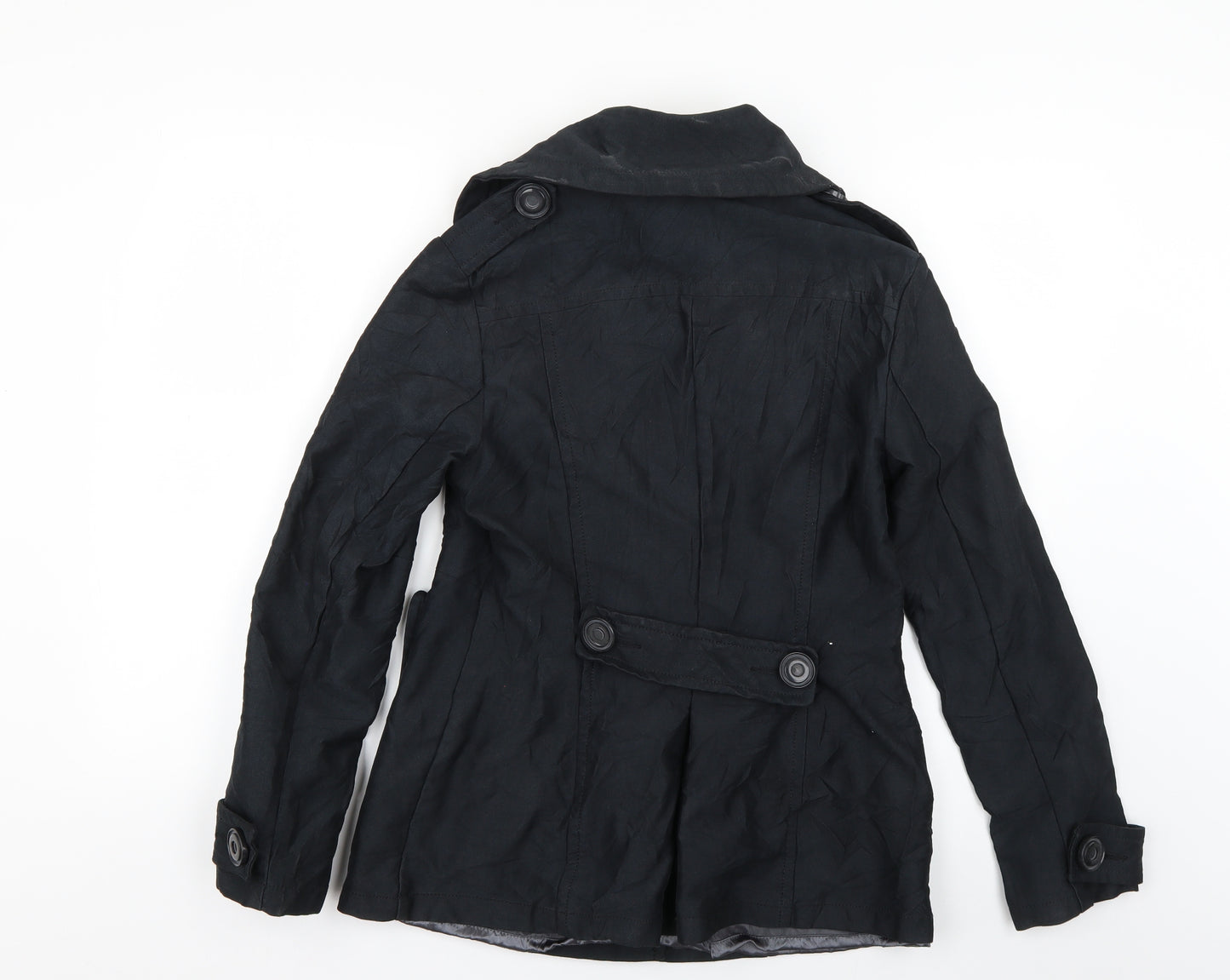 NEXT Womens Black   Motorcycle Jacket Coat Size 12