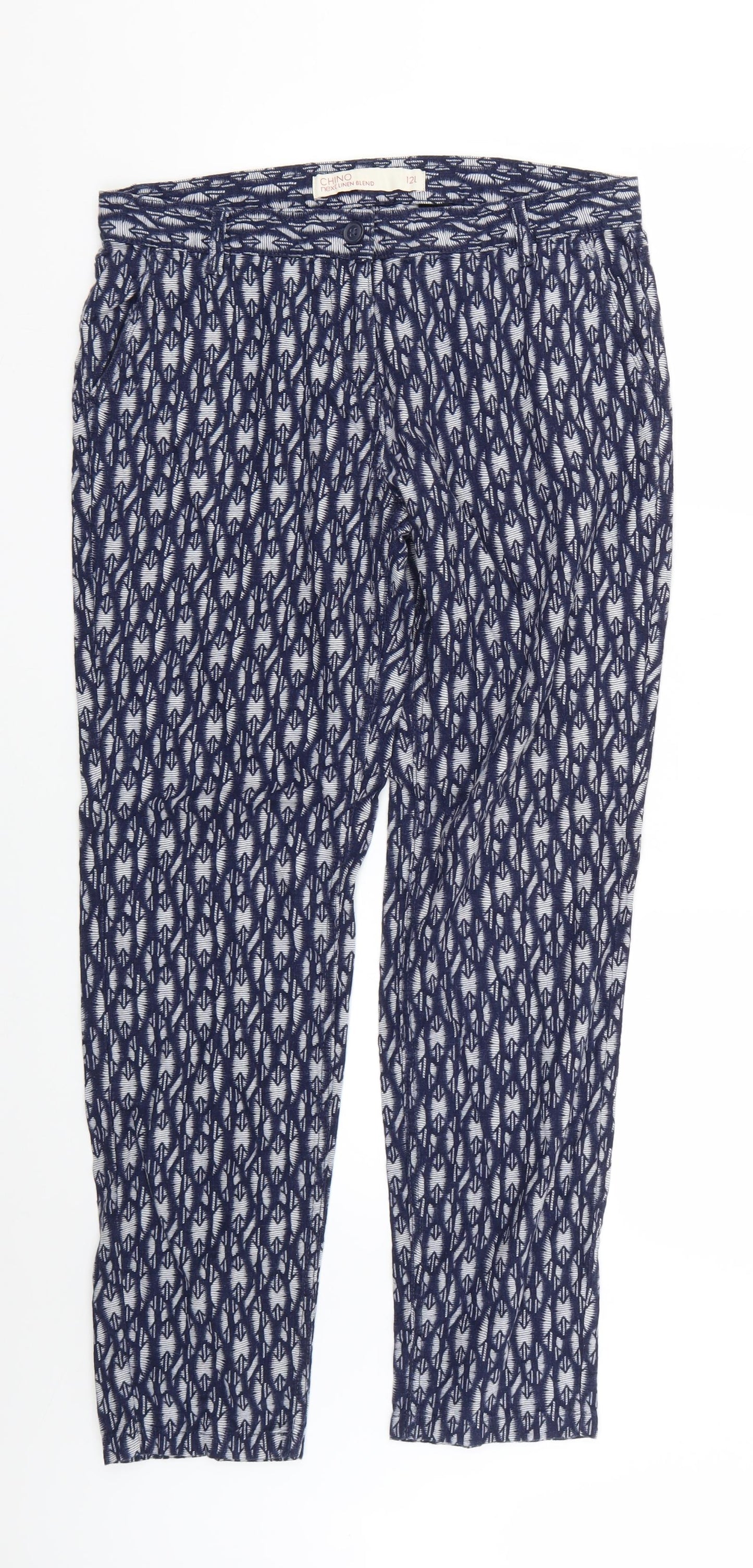 NEXT Womens Multicoloured Geometric  Trousers  Size 12 L28 in