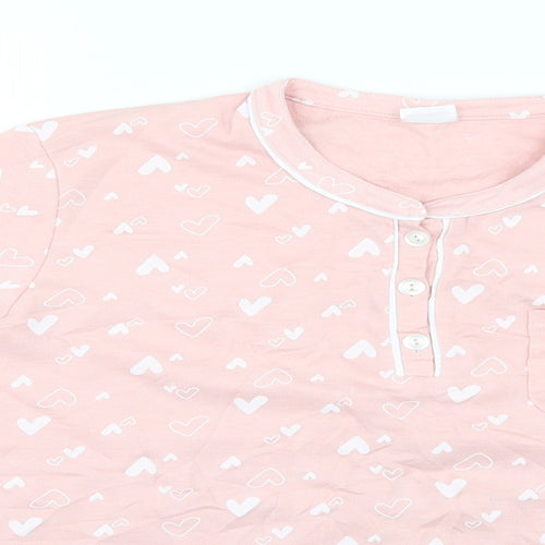 Preworn Womens Pink Geometric  Babydoll Pyjama Top Size L