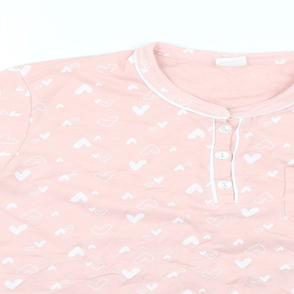 Preworn Womens Pink Geometric  Babydoll Pyjama Top Size L