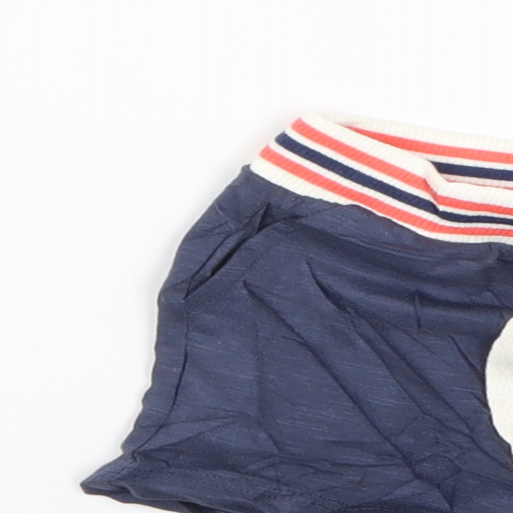 Marks and Spencer Baby Blue Striped  Cropped Trousers Size 0-3 Months