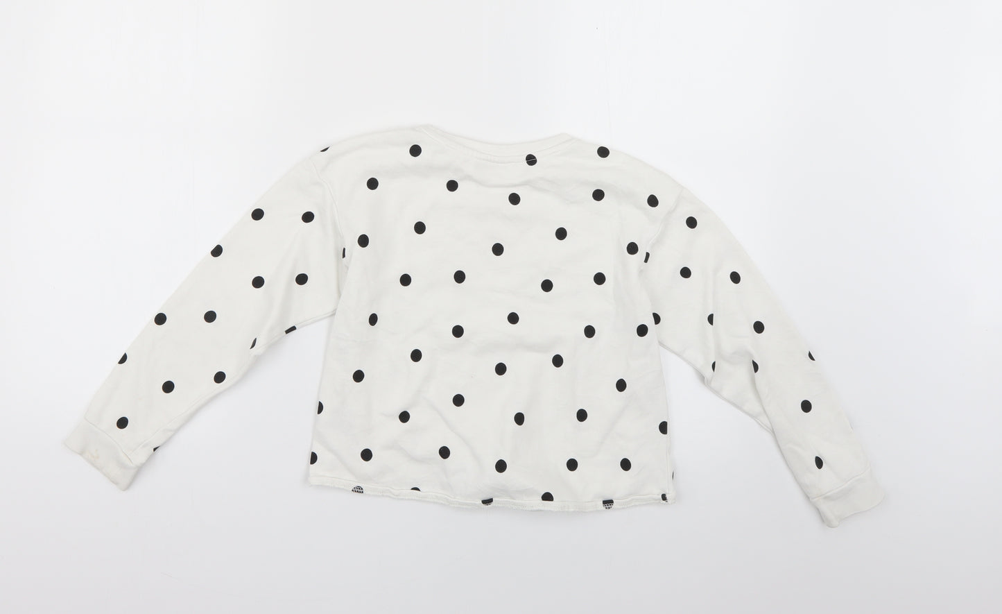 H&M Girls White Polka Dot  Pullover Jumper Size 6-7 Years