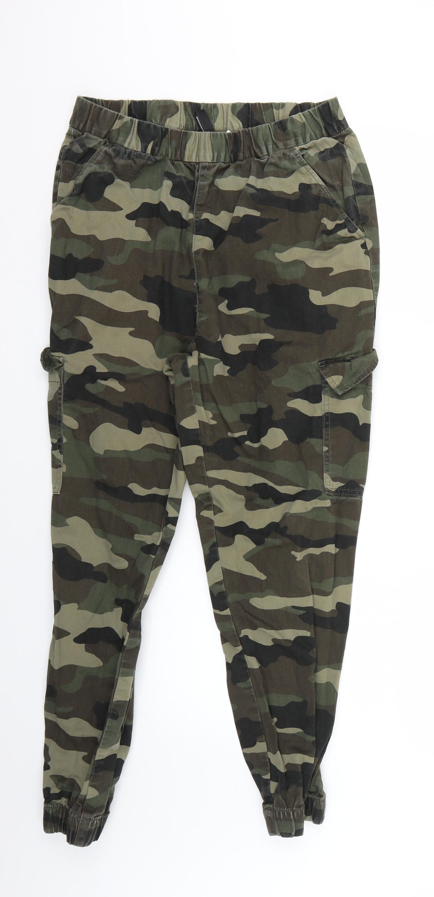 H&M Womens Green Camouflage  Trousers  Size 8 L26 in