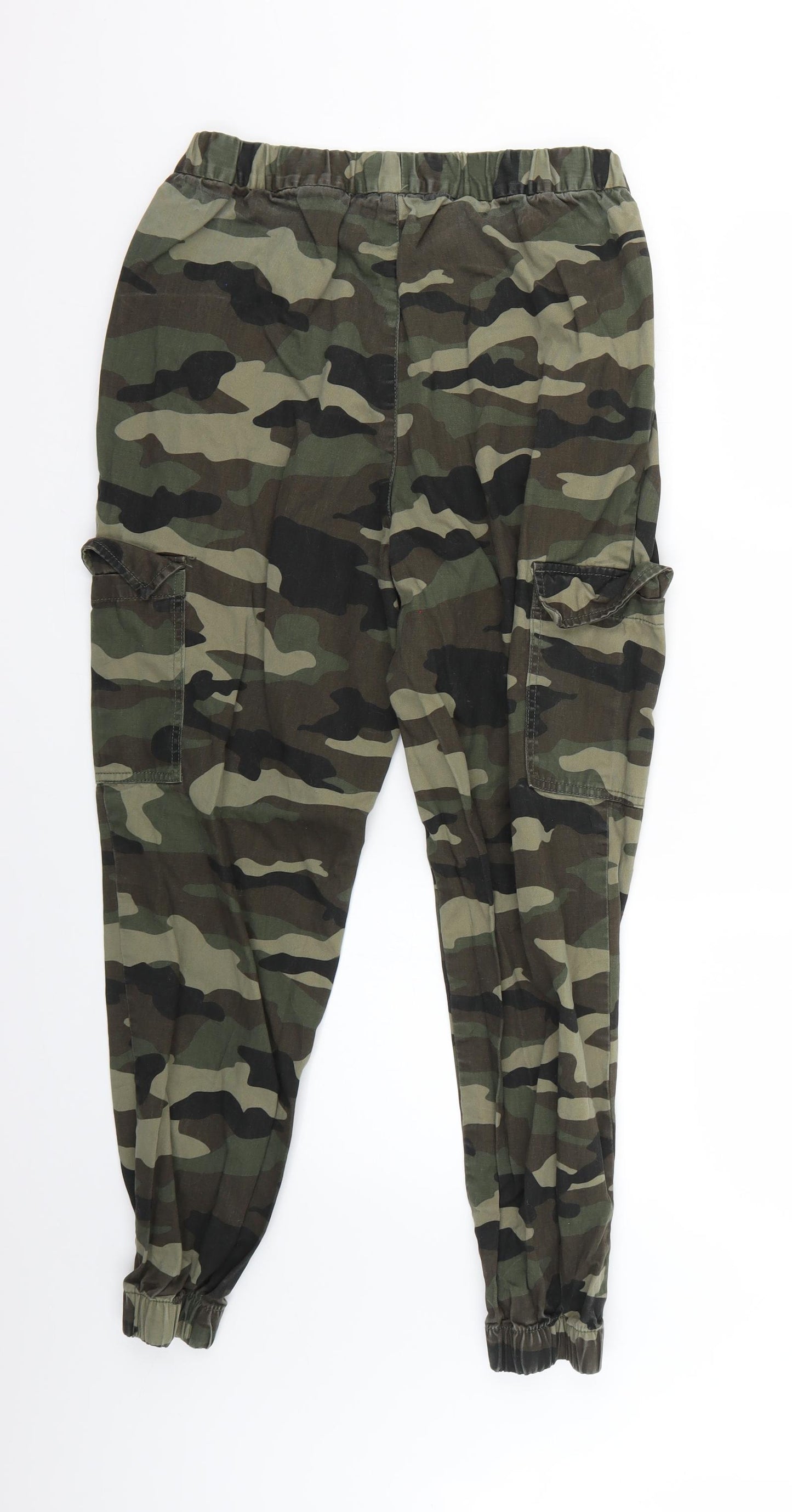 H&M Womens Green Camouflage  Trousers  Size 8 L26 in