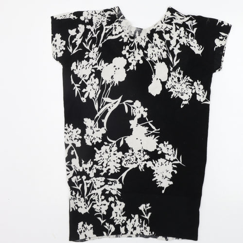 Armando Womens Black Floral  Pullover Jumper Size 14