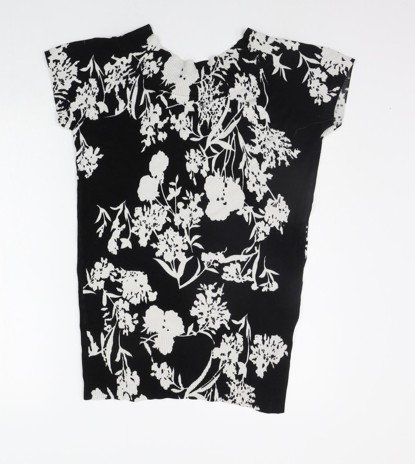 Armando Womens Black Floral  Pullover Jumper Size 14