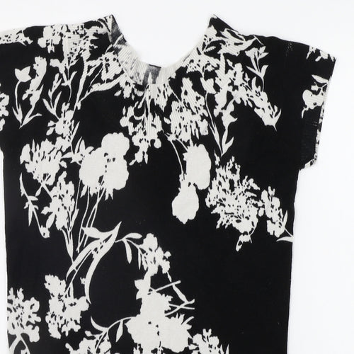 Armando Womens Black Floral  Pullover Jumper Size 14