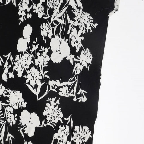 Armando Womens Black Floral  Pullover Jumper Size 14