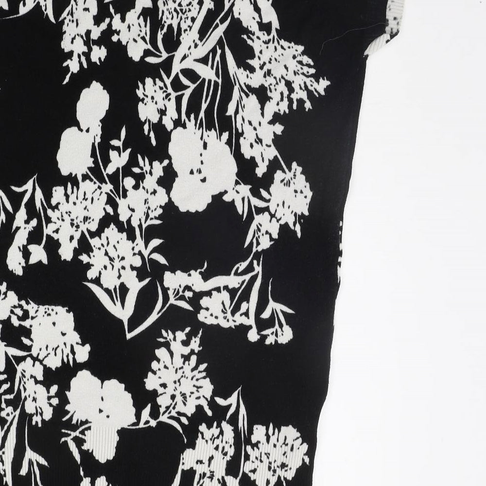 Armando Womens Black Floral  Pullover Jumper Size 14