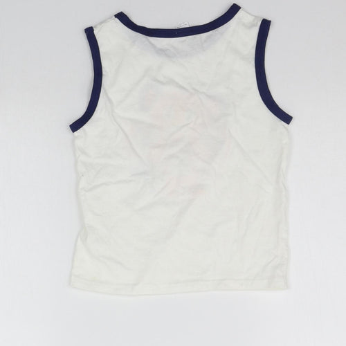 Preworn Boys White Houndstooth  Basic Tank Size 5 Years  - Madagascar